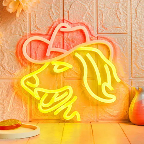 Neon Chien Cowboy Lampe Neon