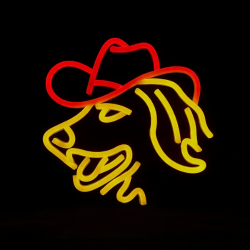 Neon Chien Cowboy Lampe Neon