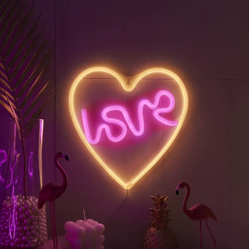 Neon Love Coeur Lampe Neon