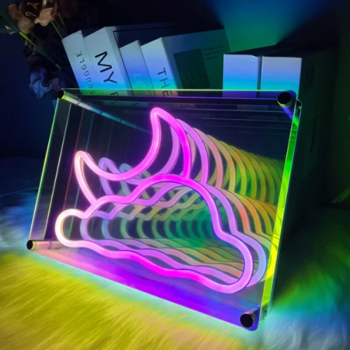 Miroir Infini Nuage Lune Lampe Neon
