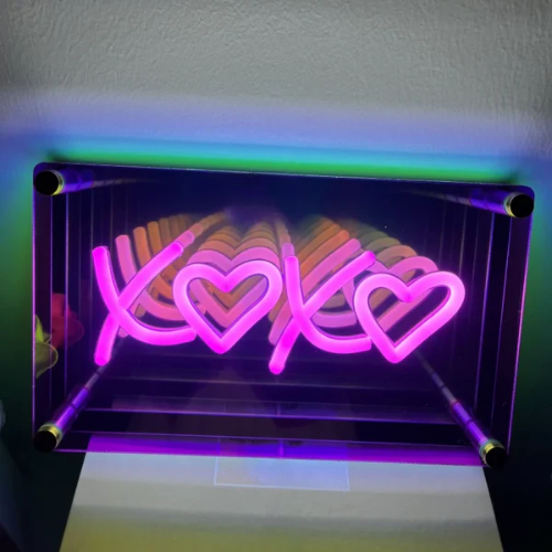 Miroir Infini XOXO Lampe Neon