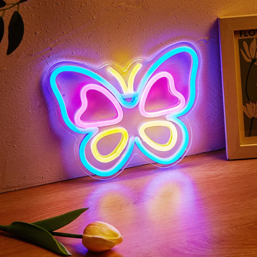 Neon Papillon Peace Lampe Neon