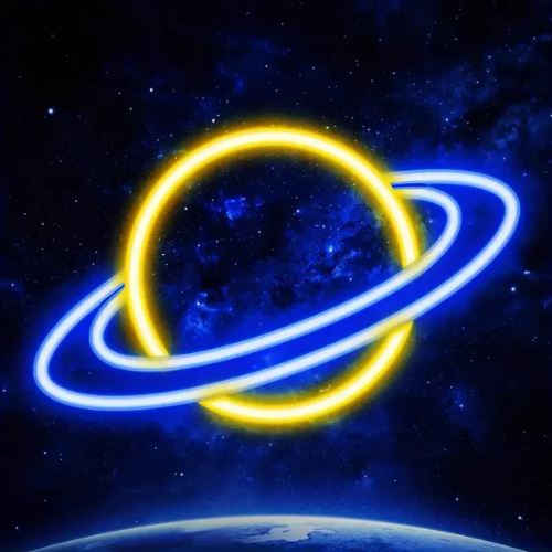Neon Planete Saturne Lampe Neon