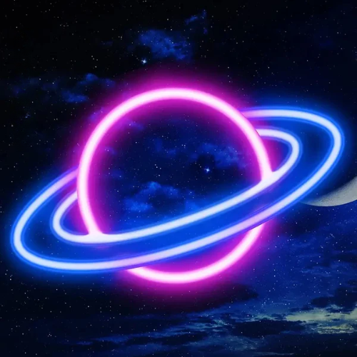 Neon Planete Saturne Lampe Neon