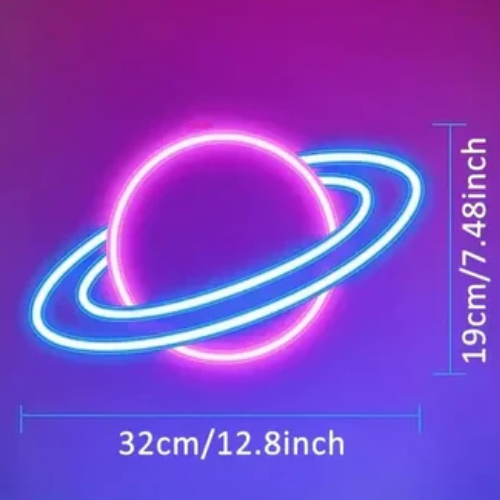 Neon Planete Saturne Lampe Neon