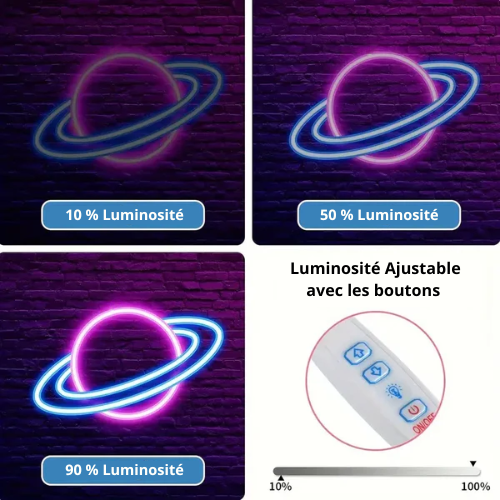 Neon Planete Saturne Lampe Neon