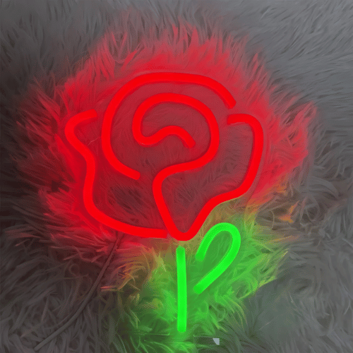 Neon sur pied Rose Lampe Neon