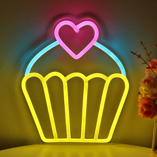 Neon Cupcake Coeur Lampe Neon