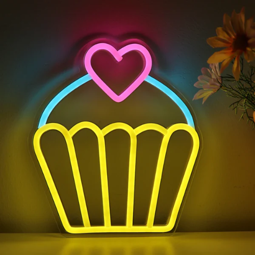 Neon Cupcake Coeur Lampe Neon