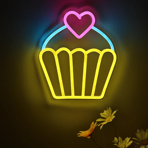 Neon Cupcake Coeur Lampe Neon