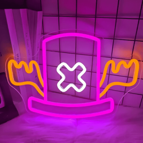 Neon Chapeau Renne Lampe Neon