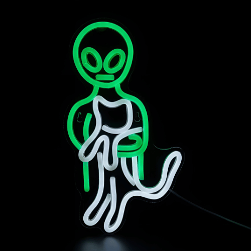 Neon Alien Chat Lampe Neon