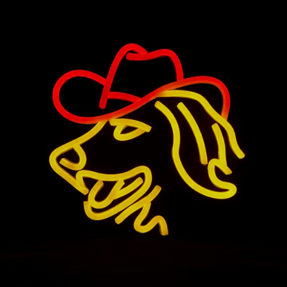 Neon Chien Cowboy Lampe Neon