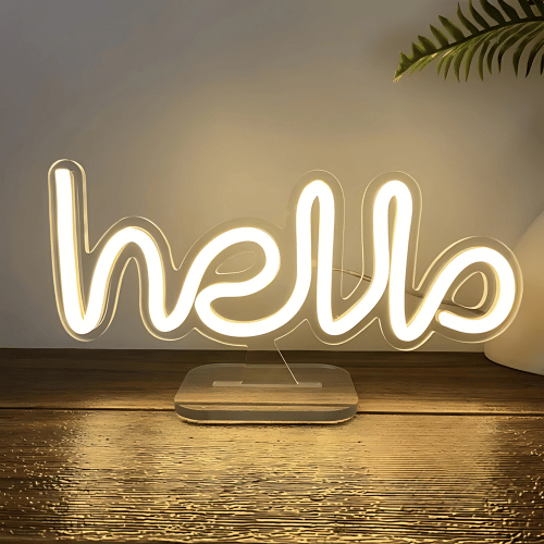 Neon sur pied Hello Lampe Neon