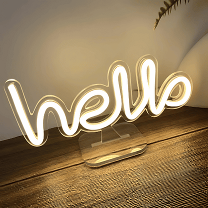 Neon sur pied Hello Lampe Neon