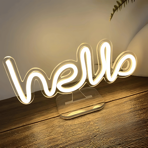 Neon sur pied Hello Lampe Neon