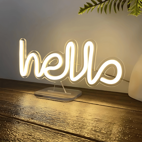 Neon sur pied Hello Lampe Neon
