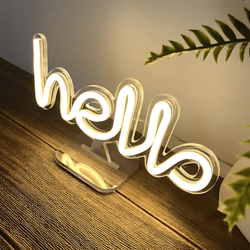 Neon sur pied Hello Lampe Neon