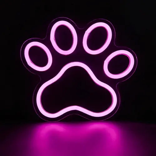 Neon Chien Patte Lampe Neon