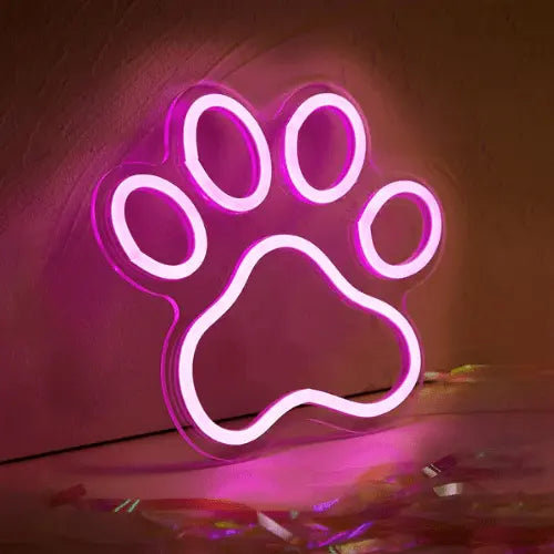 Neon Chien Patte Lampe Neon