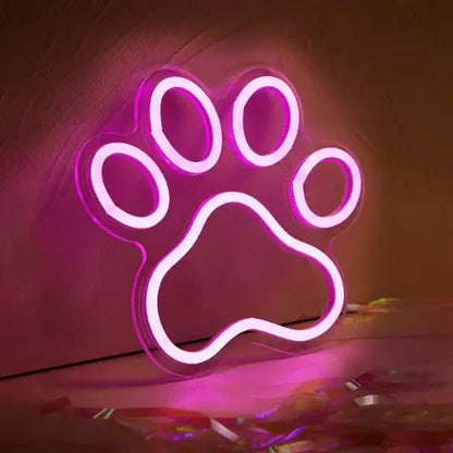 Neon Chien Patte Lampe Neon