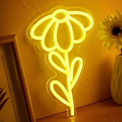 Neon Fleur Jaune Lampe Neon