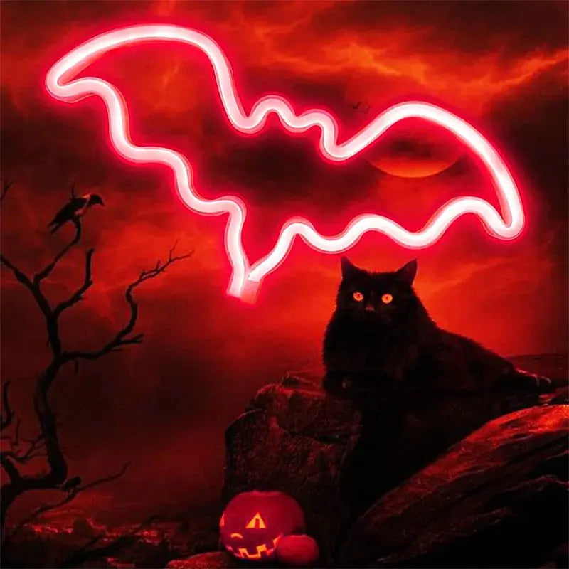 Neon Halloween Chauve-Souris Lampe Neon