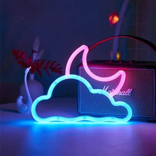 Neon Nuage Lune Lampe Neon