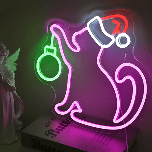 Neon Noel Chat Lampe Neon
