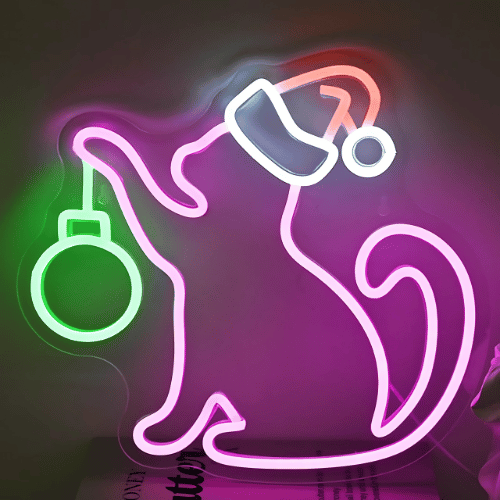 Neon Noel Chat Lampe Neon