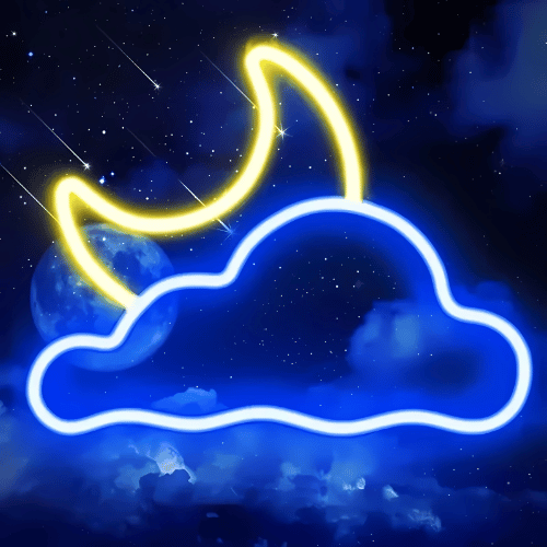 Neon Nuage Lune Lampe Neon