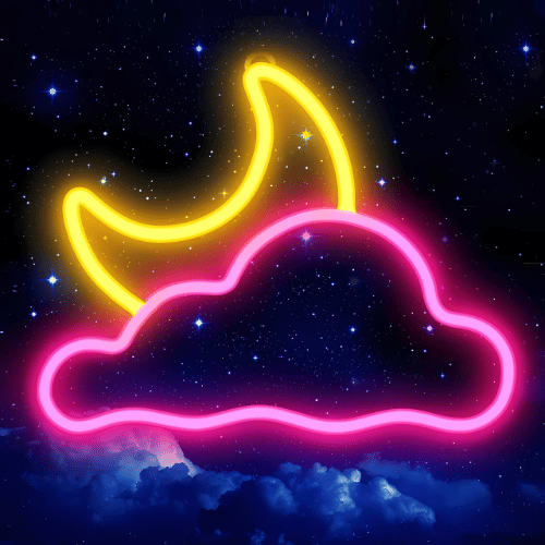 Neon Nuage Lune Lampe Neon
