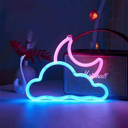 Neon Nuage Lune Lampe Neon