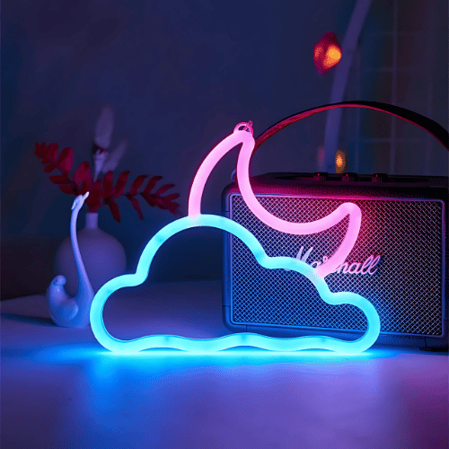 Neon Nuage Lune Lampe Neon