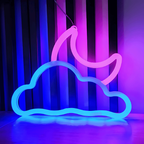 Neon Nuage Lune Lampe Neon