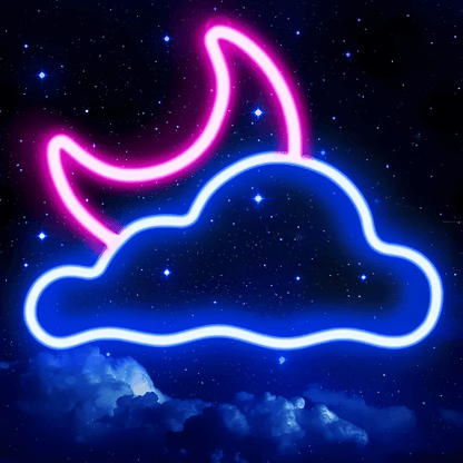 Neon Nuage Lune Lampe Neon