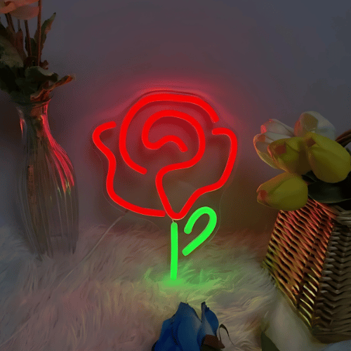 Neon sur pied Rose Lampe Neon