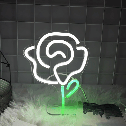 Neon sur pied Rose Lampe Neon