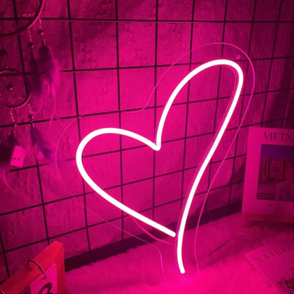 Heart Neon Sign, Led Neon Light, Custom Wedding Party Wall Decor, Bedroom Neon Light, Anniversary Gift, Love Art Neon Sign Lampe Neon