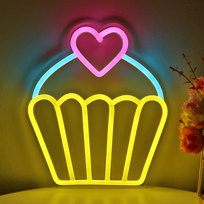 Neon Cupcake Coeur