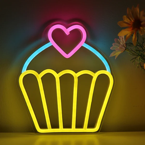 Neon Cupcake Coeur