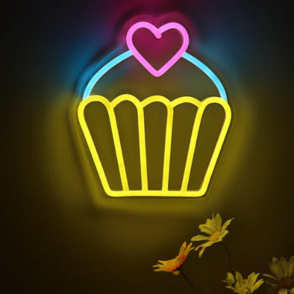 Neon Cupcake Coeur